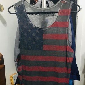 Mossimo Supply Mens 4th of July Sheer tank Medium